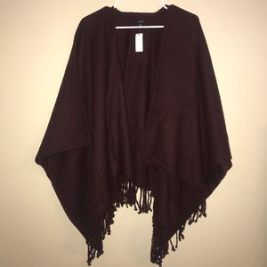 NWT Talbots poncho shawl fringe sweater cardigan